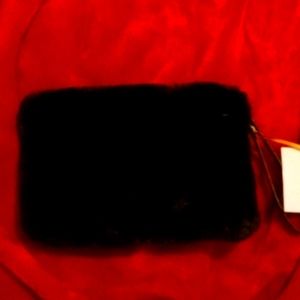 House of Harlow 1960 Faux Fur Zipper Clutch.